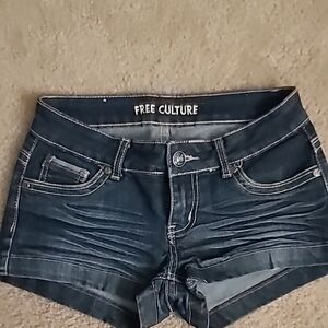 Women's Dark Blue Denim Shorts